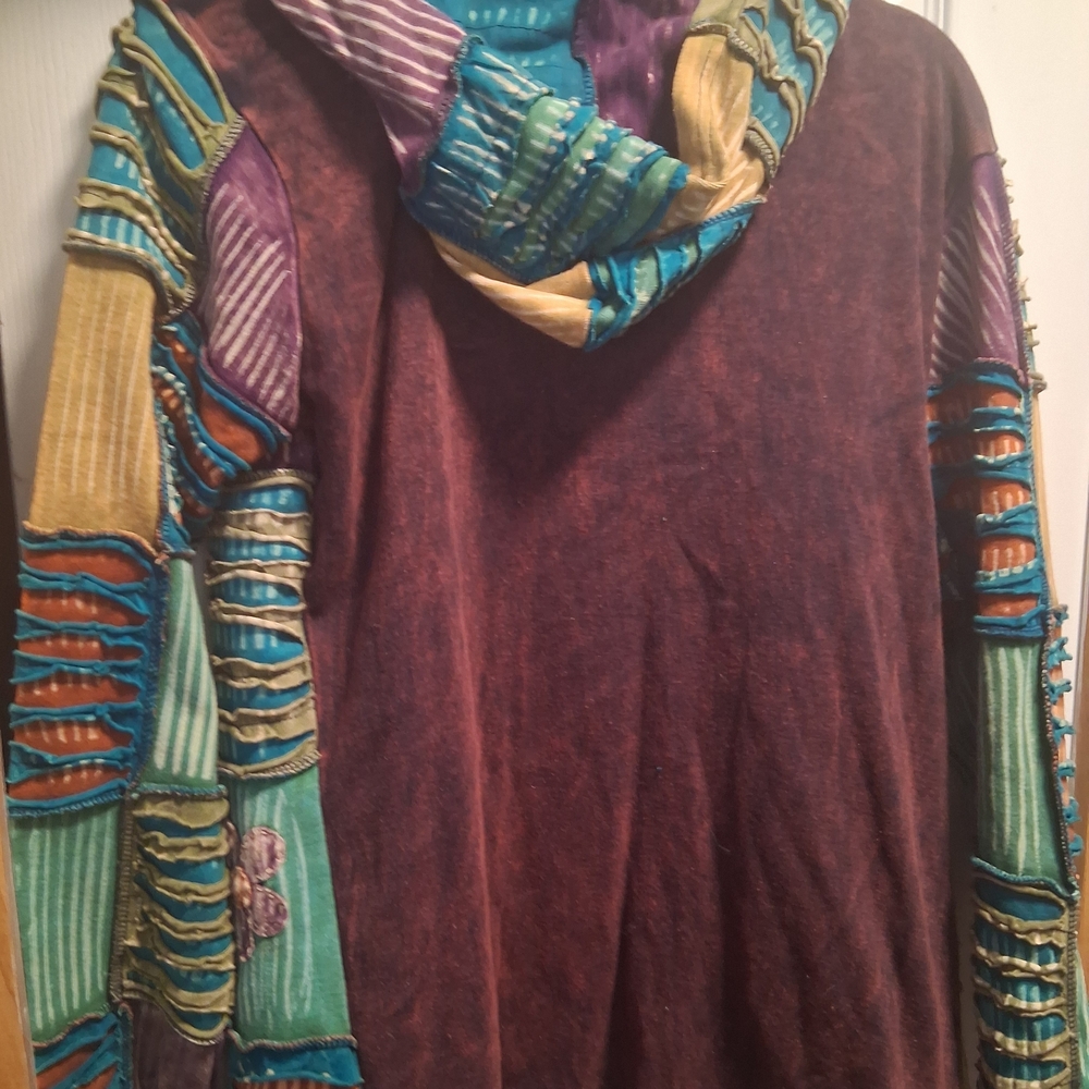 India Boutique Multicolor Patchwork Bomber Jacket - image 2